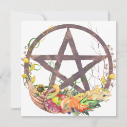 Mabon Harvest Pentagramm Herbst Equinox Karte