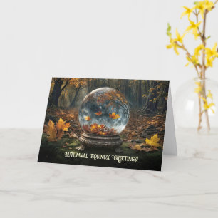 Mabon Herbst-Tagundnachtgleiche mit Kristallkugel Karte
