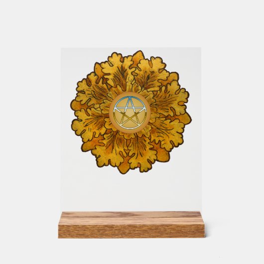 Mabon Oak Blätter Acrylschild (Vorderseite)