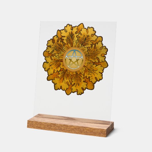 Mabon Oak Blätter Acrylschild (Winkel)