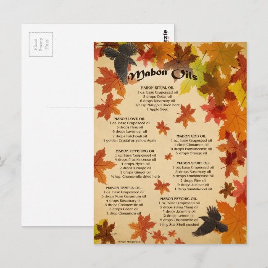 Mabon Oils Postcard Postkarte (Vorne/Hinten)