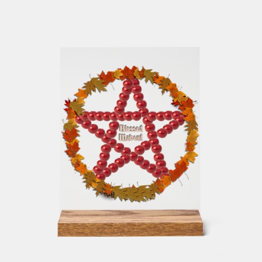 Mabon Pentagramm Acrylschild (Vorderseite)