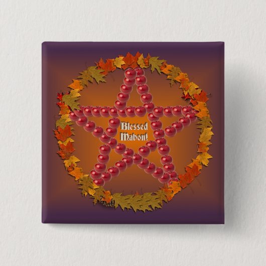 Mabon Pentagramm Button (Vorderseite)