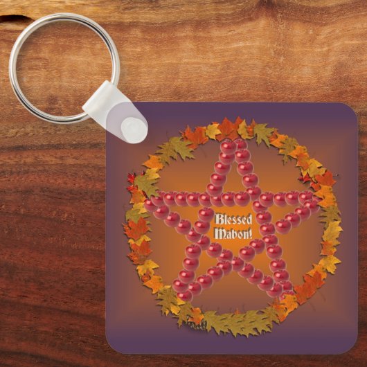 Mabon Pentagramm Schlüsselanhänger (Vorderseite)