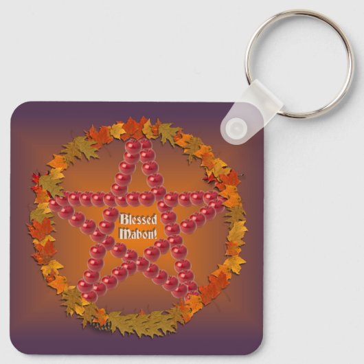 Mabon Pentagramm Schlüsselanhänger (Rückseite)