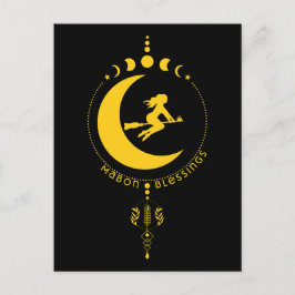 Mabon Segnungen, Hexen, Mond, Weizen Postkarte