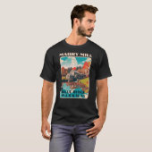 Mabry Mill Blue Ridge Parkway Retro WPA Style Nati T-Shirt (Vorne ganz)