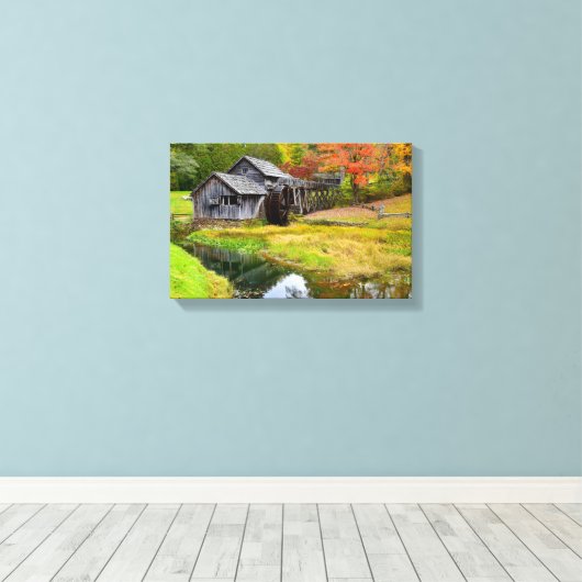 Mabry Mill im Herbst Leinwanddruck (Insitu (Holzboden))