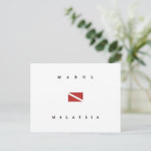 Mabul Malaysia Scuba Dive Flag Postkarte (Stehend Vorderseite)