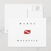 Mabul Malaysia Scuba Dive Flag Postkarte (Vorne/Hinten)