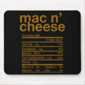 Mac And Cheese Nutrition Facts Funny Thanksgiving Mousepad (Vorne)