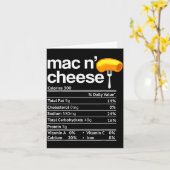 Mac And Cheese Nutrition Funny Thanksgiving Mac N' Karte (Gelbe Blume)
