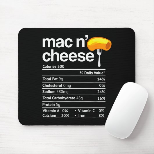 Mac And Cheese Nutrition Funny Thanksgiving Mac N' Mousepad (Mit Mouse)