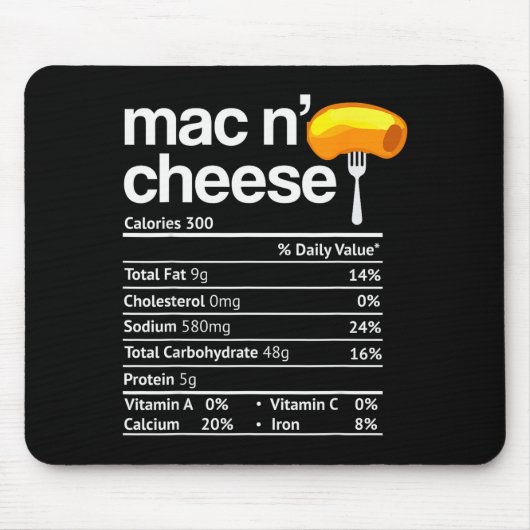 Mac And Cheese Nutrition Funny Thanksgiving Mac N' Mousepad (Vorne)