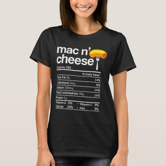 Mac And Cheese Nutrition Funny Thanksgiving Mac N' T-Shirt (Vorderseite)