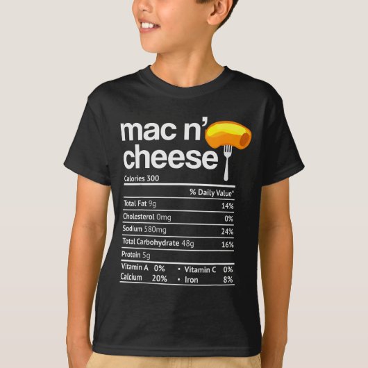 Mac And Cheese Nutrition Funny Thanksgiving Mac N' T-Shirt (Vorderseite)