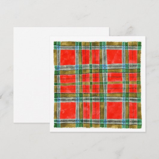 MAC BAIN TARTAN 5,25" Square Flat Card Karte (Vorne/Hinten)