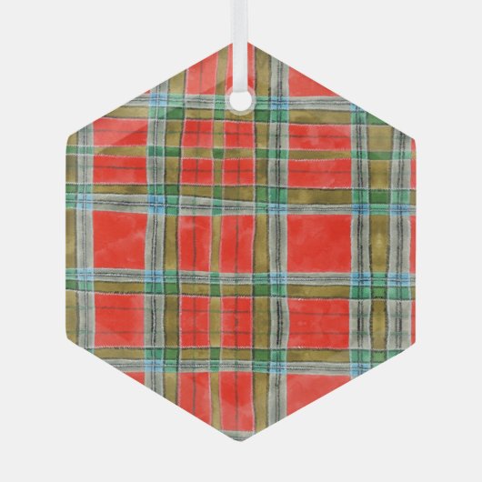 MAC BAIN TARTAN Glas Hexagon Ornament (Vorderseite)