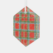 MAC BAIN TARTAN Glas Hexagon Ornament (Vorderseite Links)