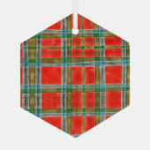 MAC BAIN TARTAN Glas Hexagon Ornament (Rückseite)