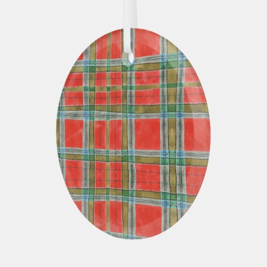 MAC BAIN TARTAN Glaszirkel Ornament (Vorderseite links)