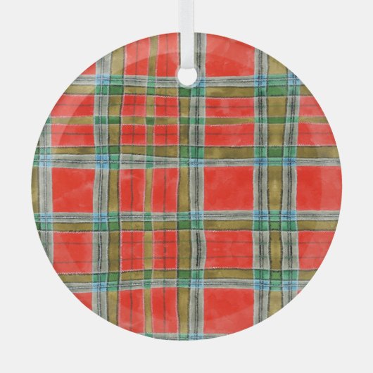 MAC BAIN TARTAN Glaszirkel Ornament Aus Glas (Vorderseite)