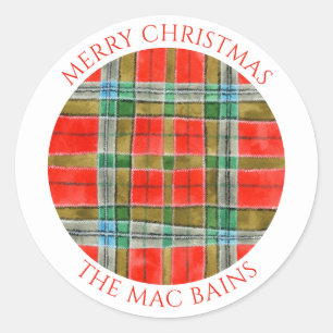 MAC BAIN TARTAN Große runde Umschlag Aufkleber