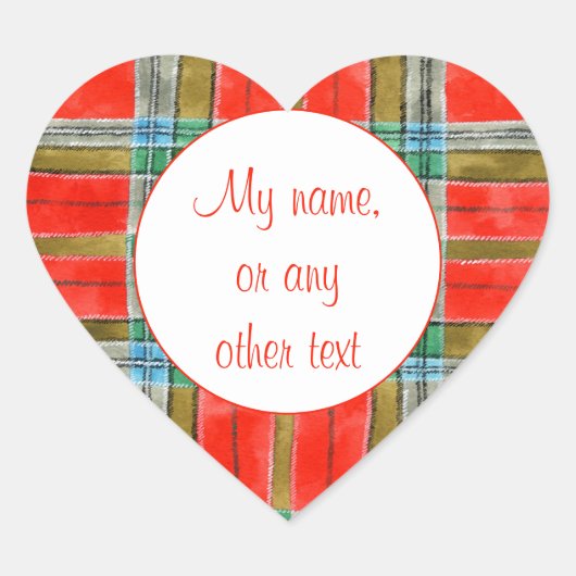 MAC BAIN TARTAN Heart Matte Stickers (Vorderseite)