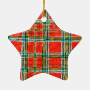 MAC BAIN TARTAN Keramik Star Ornament