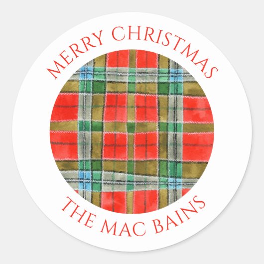 MAC BAIN TARTAN Kleine Umschlag Aufkleber (Vorderseite)