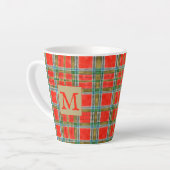 MAC BAIN TARTAN Latte Tasse + Initial (Linke Ecke)
