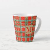 MAC BAIN TARTAN Latte Tasse + Initial (Rechte Ecke)