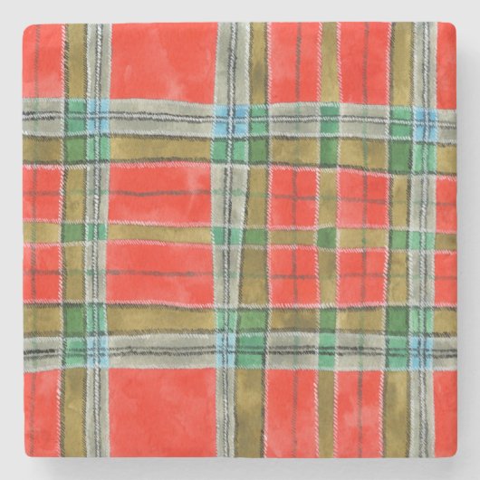 MAC BAIN TARTAN Marmorstein Untersetzer (Vorderseite)