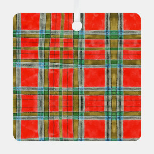 MAC BAIN TARTAN Metall Quadratischer Weihnachtssch Ornament Aus Metall