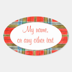 MAC BAIN TARTAN Oval Matte Stickers