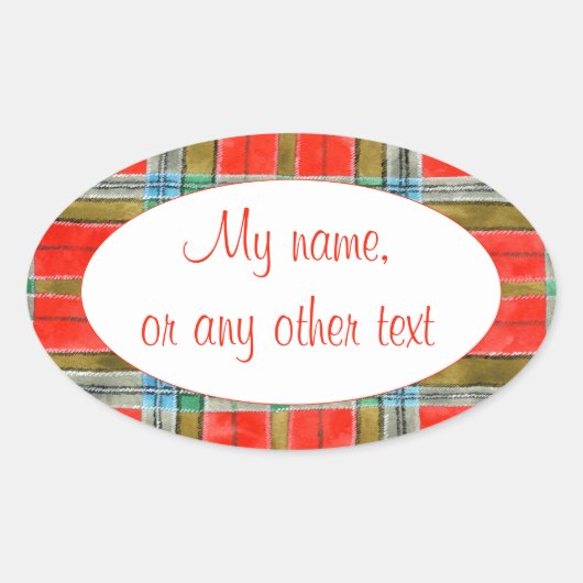 MAC BAIN TARTAN Oval Matte Stickers (Vorderseite)