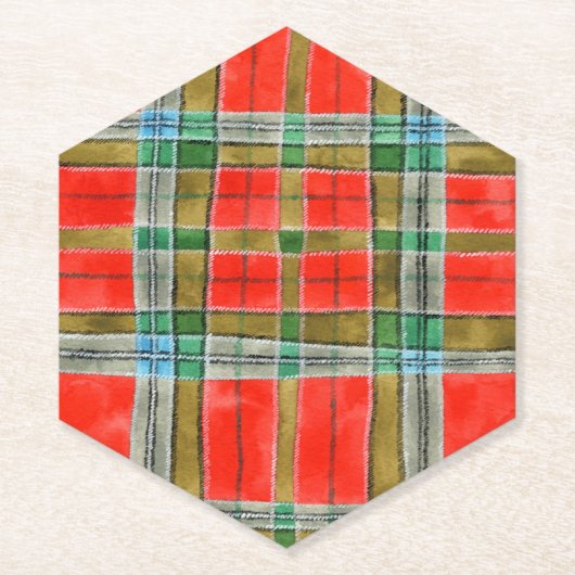 MAC BAIN TARTAN Pointy Hexagon Paper Untersetzer (Vorderseite)