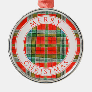 MAC BAIN TARTAN Premium Runder Ornament + Text Aus Metall