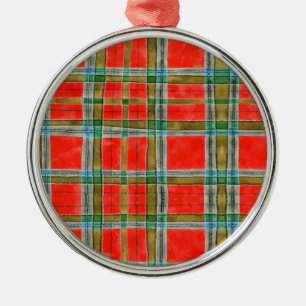 MAC BAIN TARTAN Premium-Rundes Weihnachtsbaumanhän Ornament Aus Metall