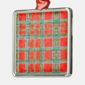MAC BAIN TARTAN Premium Square Ornament Aus Metall (Links)