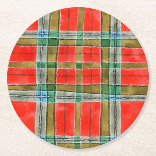 MAC BAIN TARTAN Round Paper Untersetzer (Vorderseite)