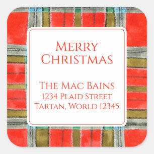 MAC BAIN TARTAN Siegel für große Adressen Quadratischer Aufkleber