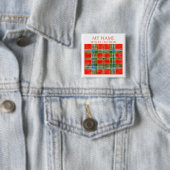 MAC BAIN TARTAN Square Name Tag Button Button (Beispiel)