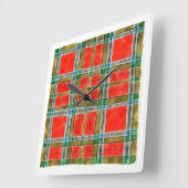 MAC BAIN TARTAN Square Wall Clock Quadratische Wanduhr (Winkel)