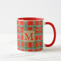 MAC BAIN TARTAN Tasse Roter Combo + Text