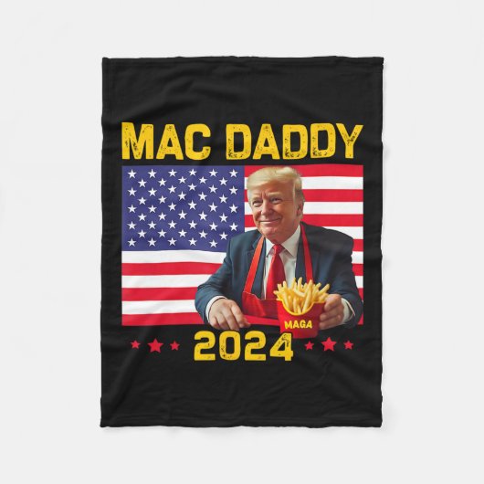 Mac Daddy Funny Trump Making Fries Mega Donald Tru Fleecedecke (Vorderseite)