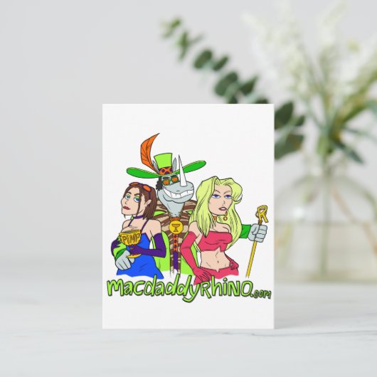 Mac Daddy Rhino Postkarte (Stehend Vorderseite)