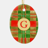 MAC GREGOR TARTAN Keramik Oval Ornament + Ursprüng (Hinten)