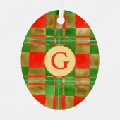 MAC GREGOR TARTAN Metal Oval Ornament + Initial (Vorderseite)
