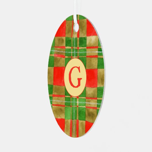 MAC GREGOR TARTAN Metal Oval Ornament + Initial (Vorderseite links)